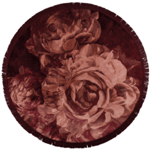 Růžový koberec s motivem růží Bold Monkey Stitchy Roses O 175 cm Bold Monkey