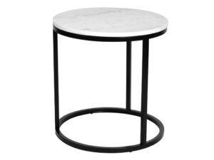 Bílý mramorový konferenční stolek RGE Accent s černou podnoží Ø 50 cm RGE