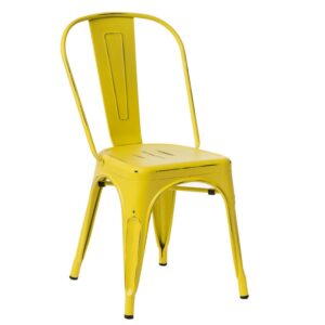 Culty Žlutá jídelní židle Tolix s patinou Culty