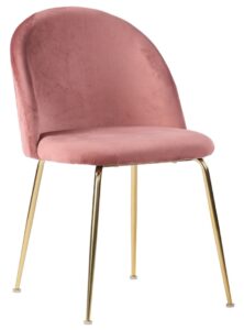 Nordic Living Růžová sametová jídelní židle Anneke se zlatou podnoží Nordic Living