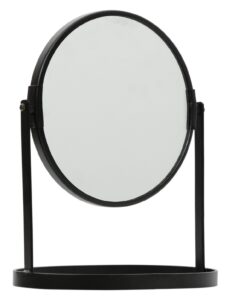 Hoorns Černé kovové stolní zrcadlo Lowery 24 cm Hoorns