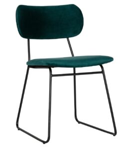 Hoorns Petrolejově zelená sametová jídelní židle Clea Hoorns