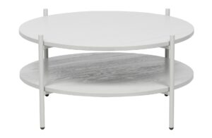 Hoorns Bílý kulatý konferenční stolek Marilyn 75 cm Hoorns