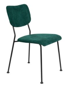 Tmavě zelená látková jídelní židle ZUIVER BENSON Zuiver