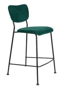 Tmavě zelená látková barová židle ZUIVER BENSON 92 cm Zuiver
