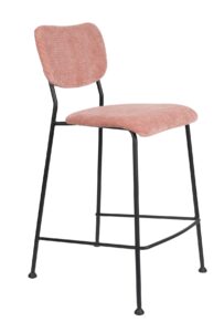 Růžová látková barová židle ZUIVER BENSON 92 cm Zuiver