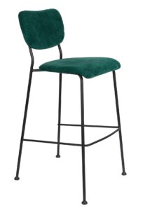 Tmavě zelená látková barová židle ZUIVER BENSON  102