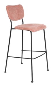 Růžová látková barová židle ZUIVER BENSON 102