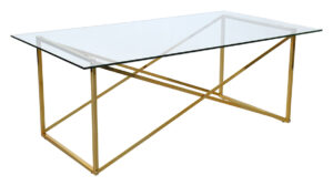 Zlatý skleněný konferenční stolek RGE Cross 120 x 65 cm RGE