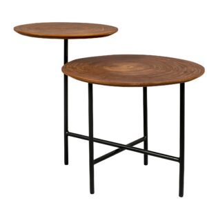 Hnědý kovový konferenční stolek DUTCHBONE Mathison 75 x 48