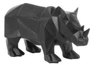 Time for home Černá dekorativní soška Origami Rhino Time for home