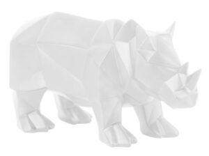 Time for home Bílá dekorativní soška Origami Rhino Time for home