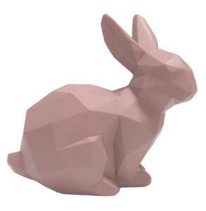 Time for home Růžová dekorativní soška Origami Bunny Time for home