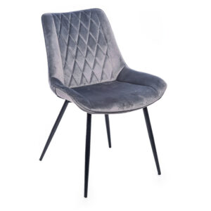 Concept design Tmavě šedá sametová jídelní židle Calista Concept design