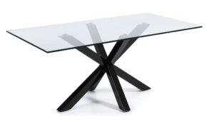 Skleněný jídelní stůl LaForma Arya 200 x 100 cm s kovovou podnoží LaForma