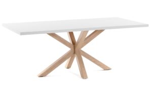 Bílý dřevěný jídelní stůl LaForma Arya 200x100 cm s přírodní podnoží LaForma