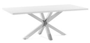 Bílý jídení stůl LaForma Arya 160 x 100 cm s kovovou podnoží LaForma