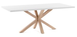 Bílý dřevěný jídelní stůl LaForma Arya s přírodní podnoží LaForma