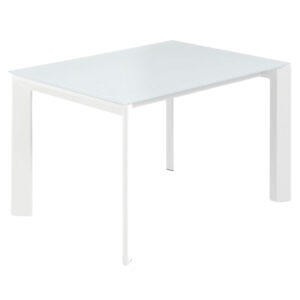Bílý skleněný rozkládací jídelní stůl LaForma Axis 120/180x80 cm LaForma