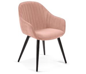 Růžová sametová jídelní židle LaForma Herbert LaForma