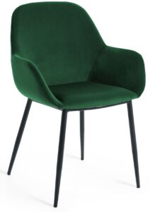 Zelená sametová jídelní židle LaForma Konna LaForma
