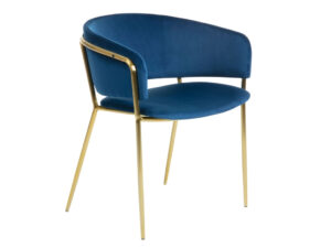 Modrá sametová jídelní židle LaForma Konnie LaForma