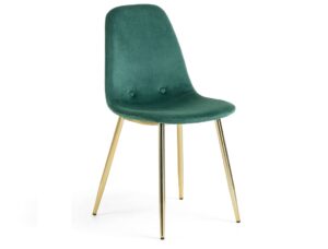 Tmavě zelená sametová jídelní židle LaForma Lissy LaForma