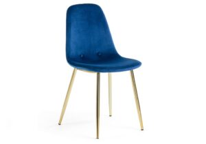 Tmavě modrá sametová jídelní židle LaForma Lissy LaForma
