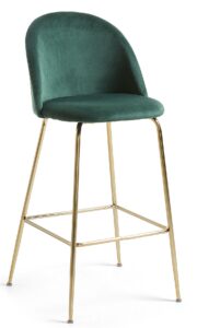 Tmavě zelená sametová barová židle LaForma Mystere LaForma