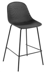 Tmavě šedá plastová barová židle LaForma Quinby LaForma