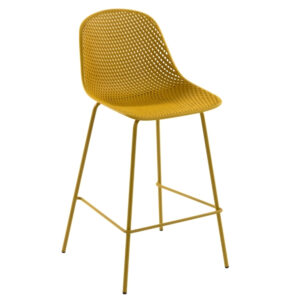 Žlutá plastová barová židle LaForma Quinby LaForma