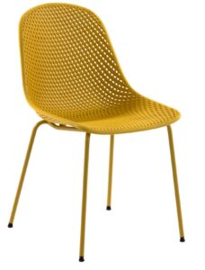Žlutá plastová jídelní židle LaForma Quinby LaForma
