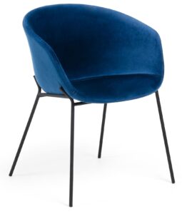 Modrá sametová jídelní židle LaForma Zadine LaForma