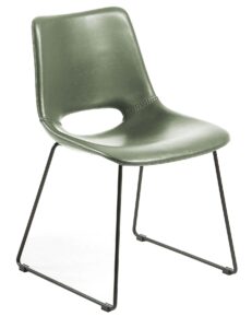 Zelená kožená jídelní židle LaForma Ziggy LaForma