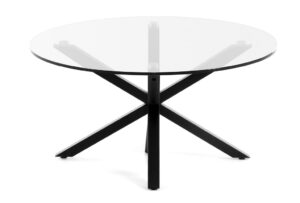 Skleněný kulatý konferenční stolek LaForma Arya O 82 cm s černou podnoží LaForma