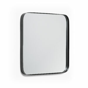 Nástěnné černé kovové zrcadlo LaForma Marcus 40 x 40 cm LaForma