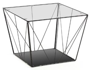 Černý konferenční stolek LaForma Tilo 60x60 cm se skleněnou deskou LaForma