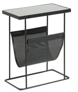Černý skleněný odkládací stolek LaForma Vogue 45 x 25 cm LaForma