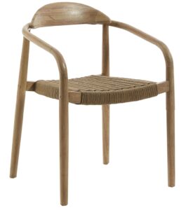 Hnědá dřevěná jídelní židle LaForma Glynis s područkami LaForma