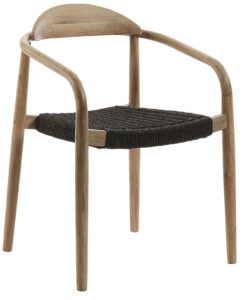 Tmavě šedá dřevěná jídelní židle LaForma Glynis s područkami LaForma