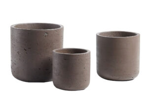 Set tří hnědých betonových květináčů LaForma Lux LaForma