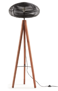 Stojací lampa LaForma Lawton z dřeva a ratanu LaForma