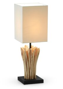 Bílá dřevěná stolní lampa LaForma Poob LaForma