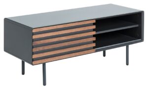 Grafitově černý dřevěný TV stolek LaForma Mahon 120x48 cm LaForma