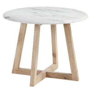 Bílý mramorový konferenční stolek HELLA 50 cm