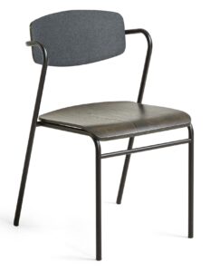 Tmavě šedá dřevěná jídelní židle LaForma Norfort LaForma