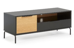 Matně černý dřevěný TV stolek LaForma Savoi 120 x 50 cm LaForma