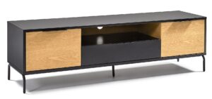 Matně černý dřevěný TV stolek LaForma Savoi 170 x 45 cm LaForma
