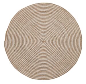 Přírodní jutový koberec LaForma Samy 150 cm s bílým detailem LaForma