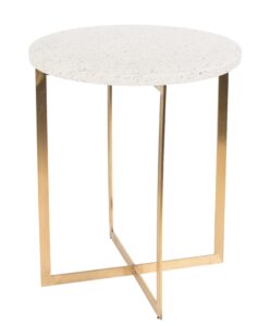 Bílý kulatý stolek ZUIVER LUIGI ROUND 40 cm Zuiver
